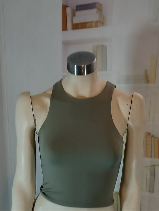 Express Tops - Express Olive Green Cropped Tank Top